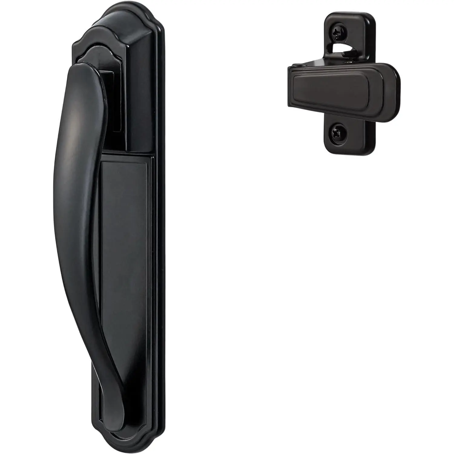 Ideal Security DX Pull Handle Replacement Set - Functional Door Hardware for Storm & Screen Door, Black, Standard Size