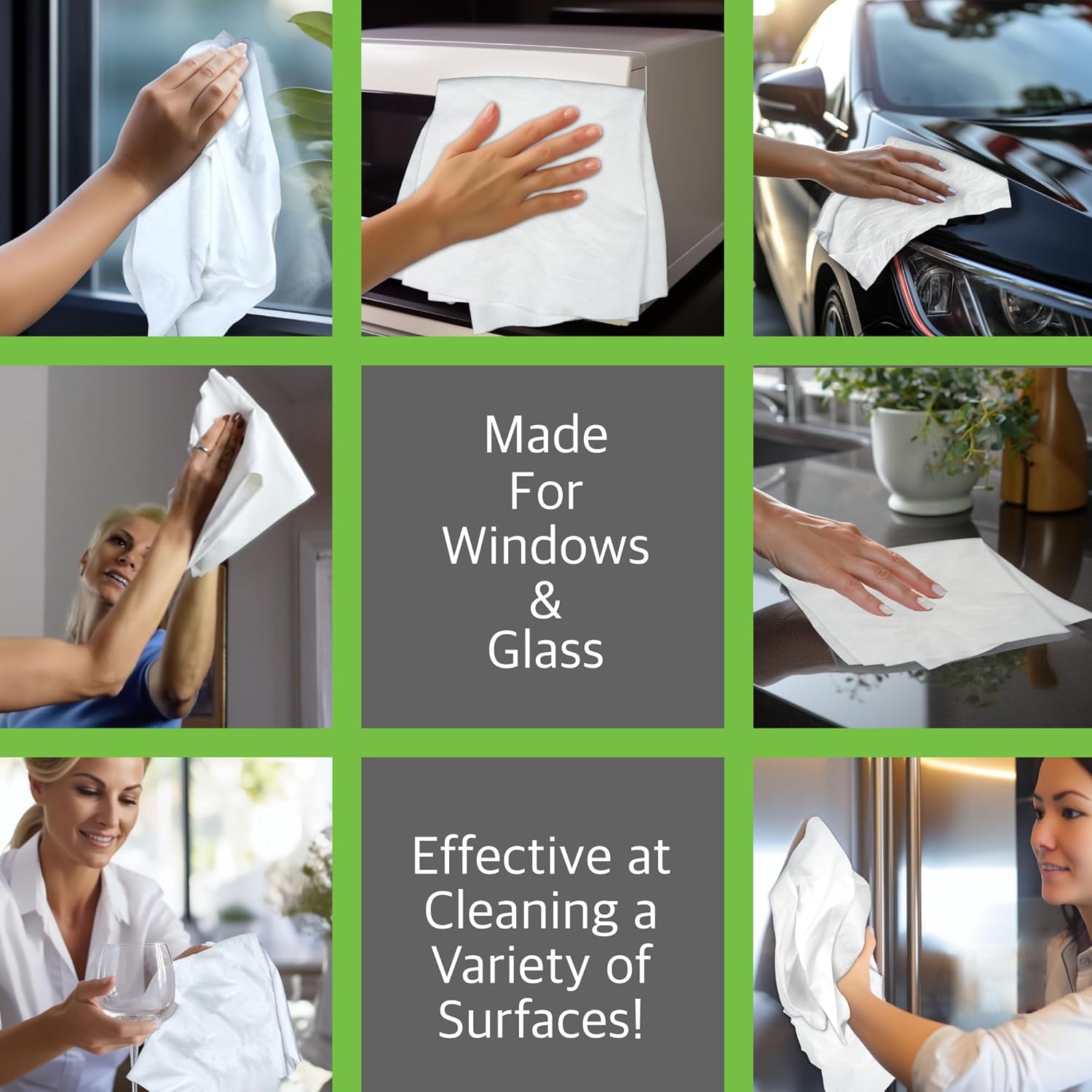 Microfiber Magic Streak Free Cleaning Cloth 6 Pack Clean Any Surface With Just Water  Environmentally Safe  for Window, Mirror, Kitchen, Counters, Appliances, , Cycle, TV Screen
