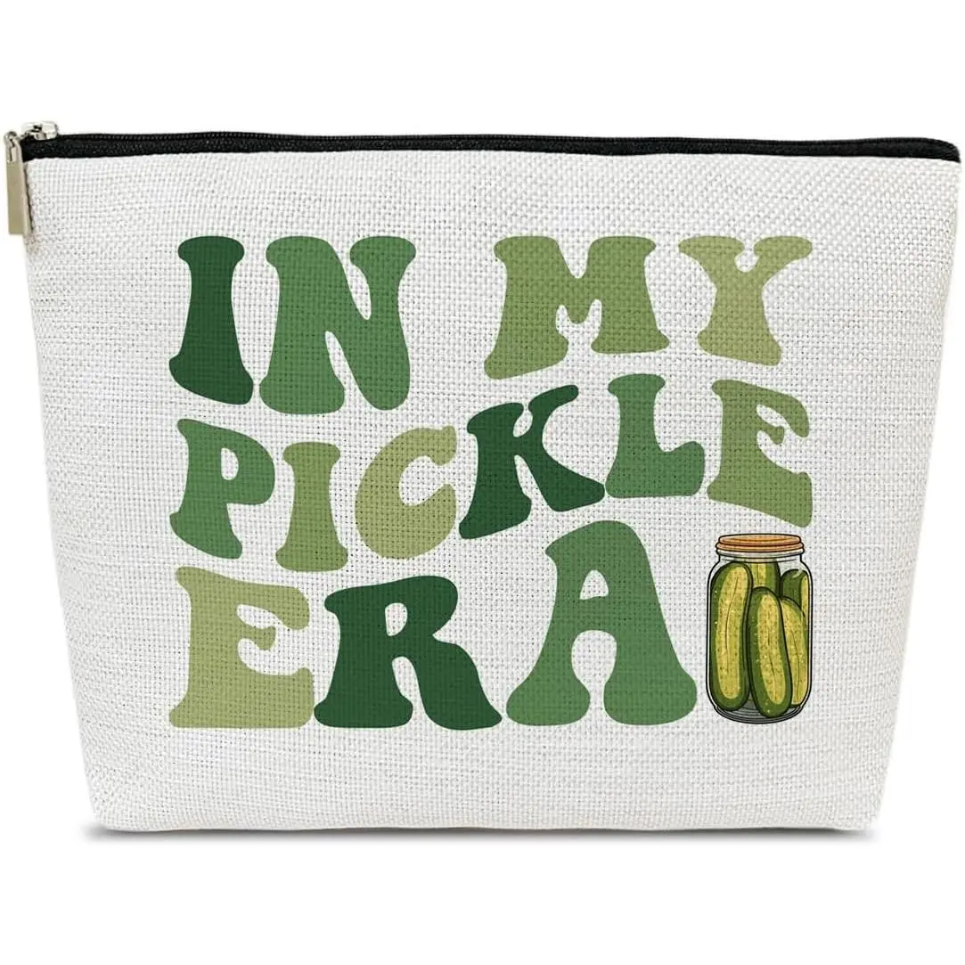 Funny Pickle Gifts for Pickle Lovers, Makeup bag for Women Kids Friends |   In My Pickle Era Themed Cosmetic Bag for Teen