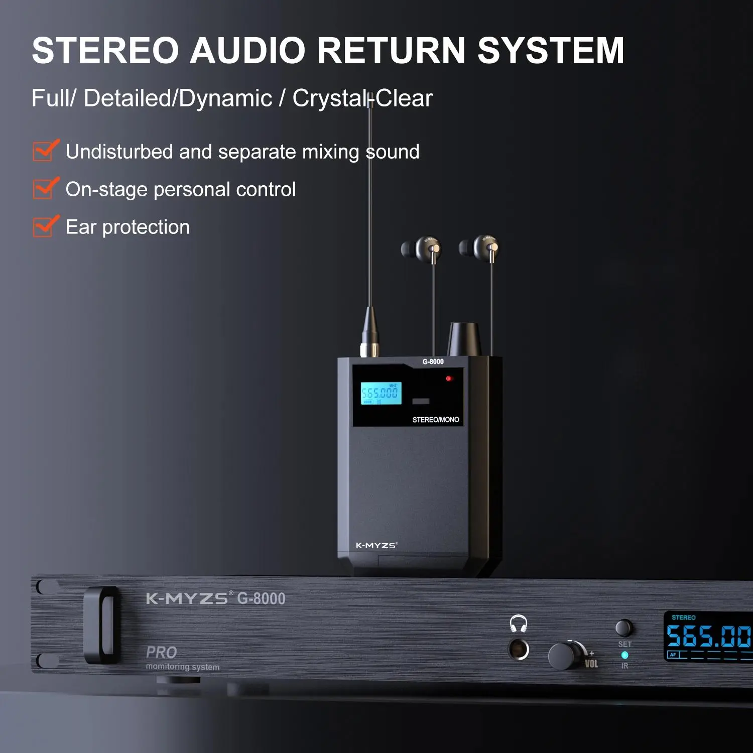 K-MYZS G8300IEM Wireless In-Ear Monitoring System Professional Audio Transmitter Receiver Ear Return Device