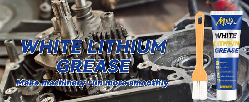 White Lithium Grease, Multi-Purpose Lubricant Lithium Grease Tube with Brush, Garage Door Lubricant for Hinges, Bearings, Gears,Track Rail, Ideal for Marine, Automotive, Industrial White Lithium Grease, Multi-Purpose Lubricant Lithium Grease Tube with Brush, Garage Door Lubricant for Hinges, Bearings, Gears,Track Rail, Ideal for Marine, Automotive, Industrial