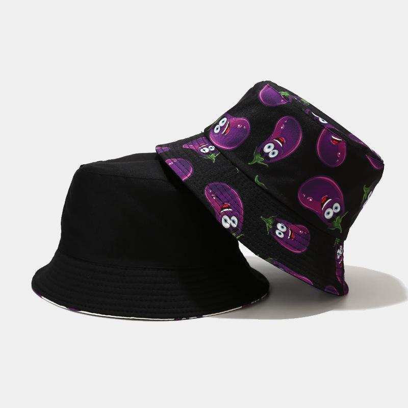 Wholesale bucket hat various vegetable pattern fisherman hat sun hat fedora hat pepper cucumber eggplant wholesale price панама