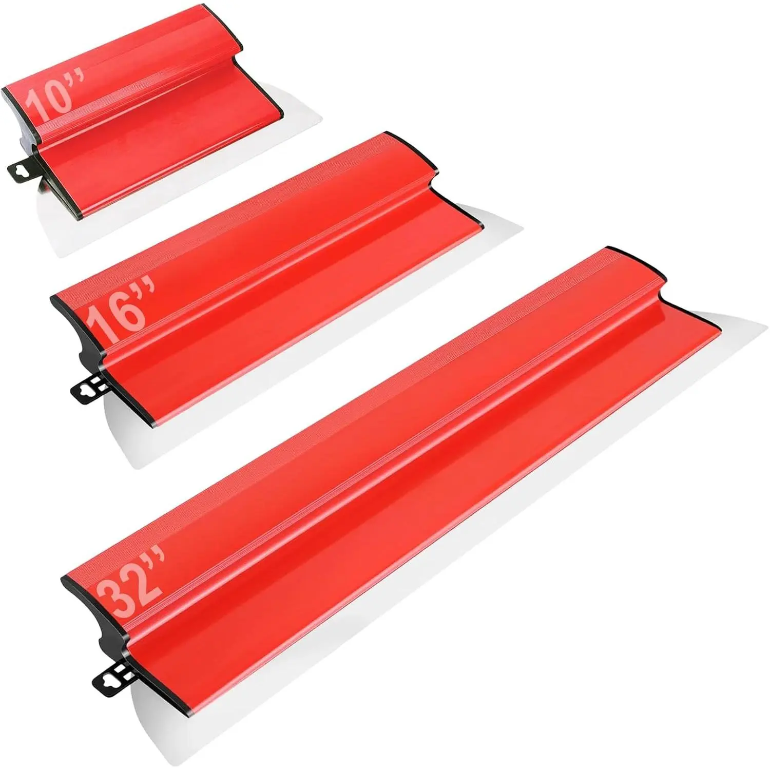 (3PCS) Drywall Skimming Blade Set 0.5mm 32"/80cm 0.3mm 16"/40cm 10"/25cm Skimming Blades Stainless Steel Drywall Finishing Blades Ergonomic Z-handle for Wall Decoration and Construction