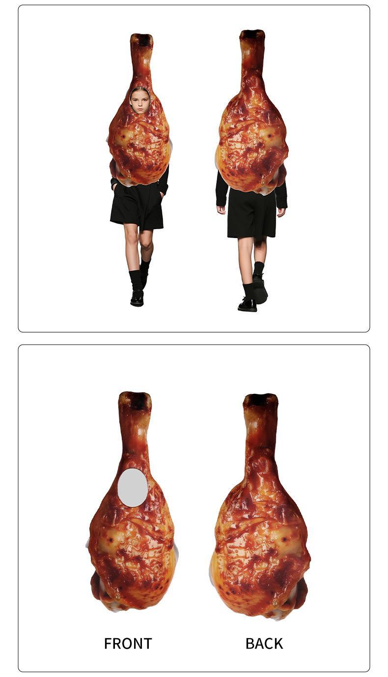 Women Men Bos Girls Halloween Roasted Turkey Cosplay Costume Funny Food Disguise Clothes Thanksgiving Performance Party Outfi