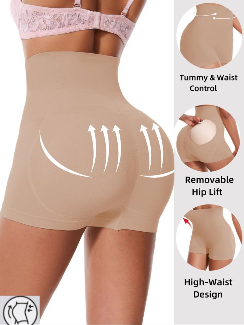Women Butt Lifting Padded Seamless Shapewear Shorts, Hiigh-Waist Tummy Control Pants, Comfortable Tight Fitness Pants With Removable Sponge Pad,Anti-Sagging Briefs,Butt Booster, Bottom Lifting Panties, Stretch Underpants, Sexy Buttock Enhancer