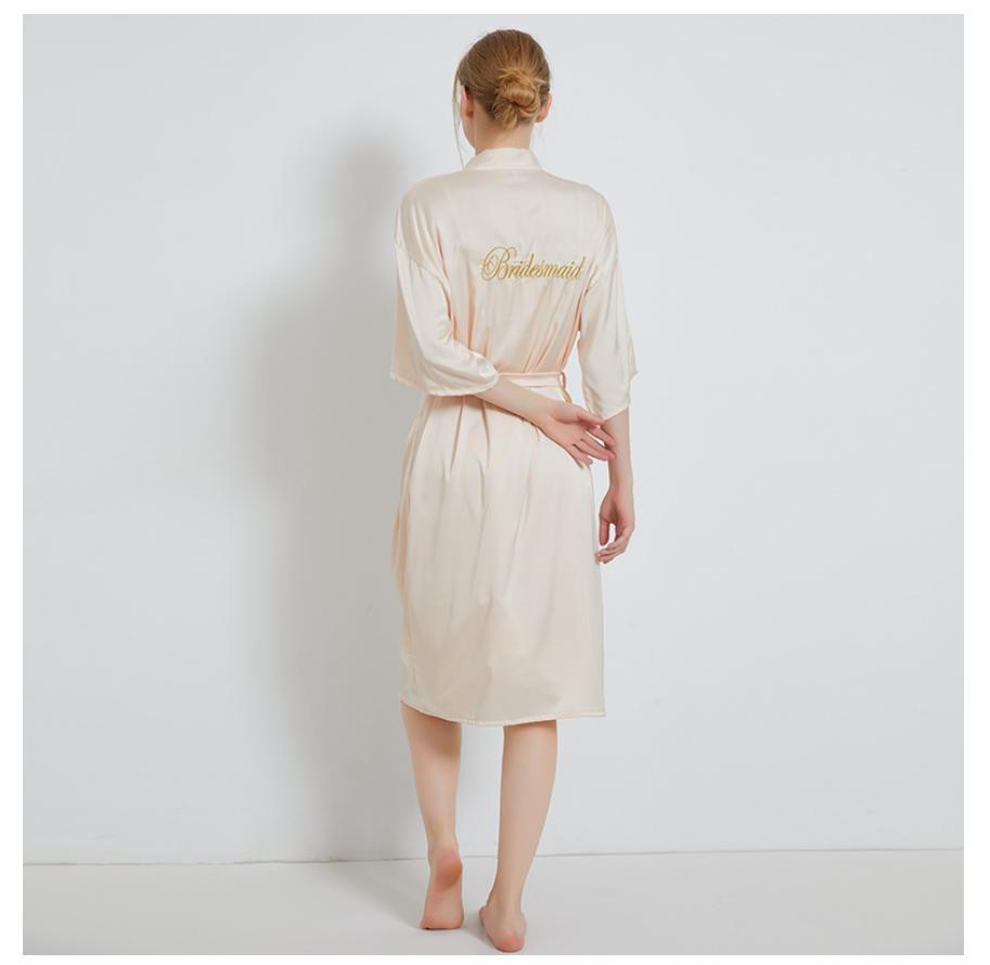 Women Kimono Bathrobe Gown Sexy Sleepwear Satin Home Clothing Intimate Lingerie Casual Bride Bridesmaid Wedding Gift Nightgown