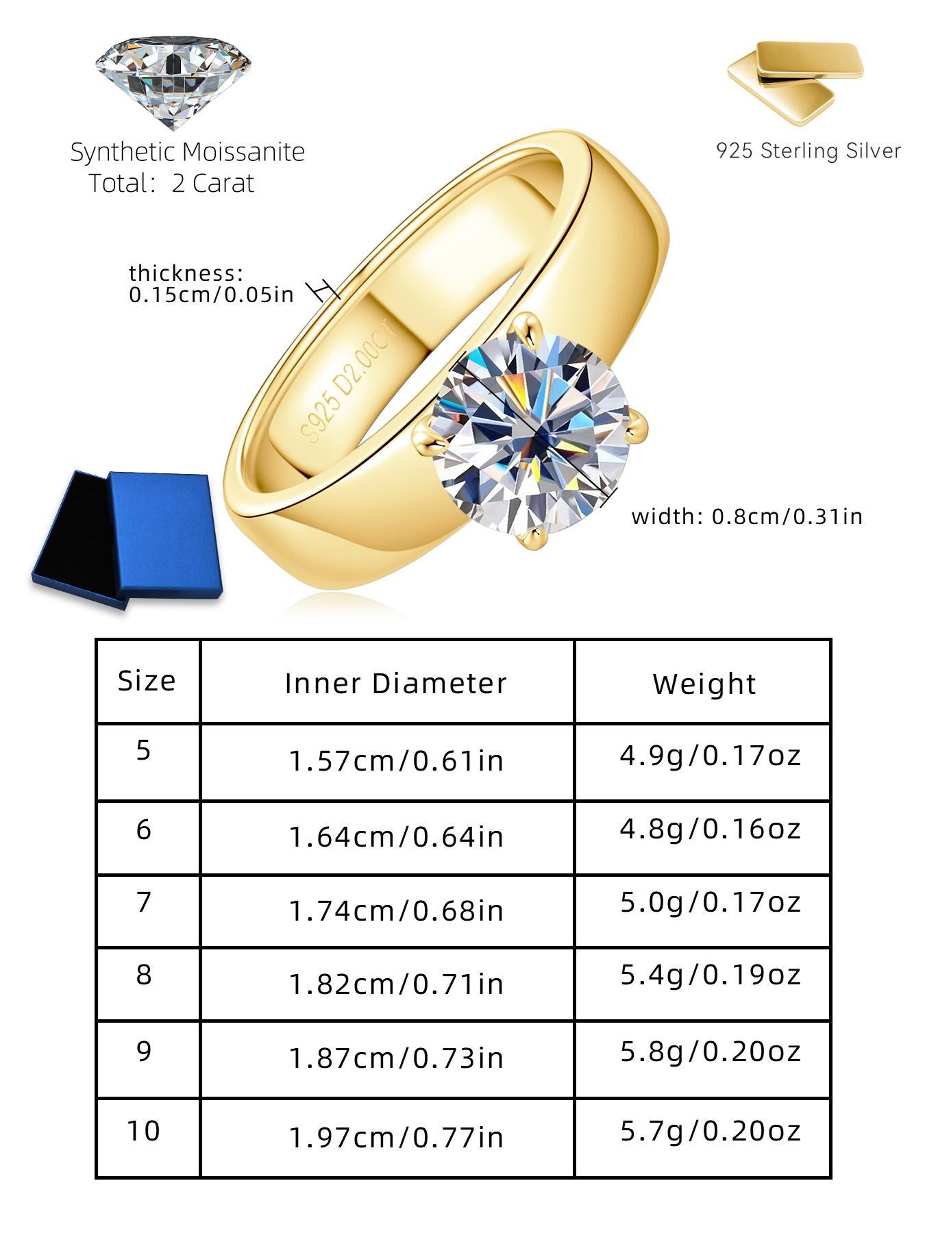 2024 New Style Synthetic Moissanite, S925 Sterling Silver Classic Four Claw Ring, Moissanite Rings, Fashion Jewelry Accessories for Women & Men
