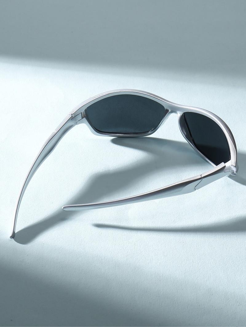 Unisex Vintage Y2k Style Sunglasses, Trendy Casual Sporty  Wrap Around Sunglasses for Everyday Use, Fashion Accessories for Outdoor Activities, Lightweight Durable Sunglasses