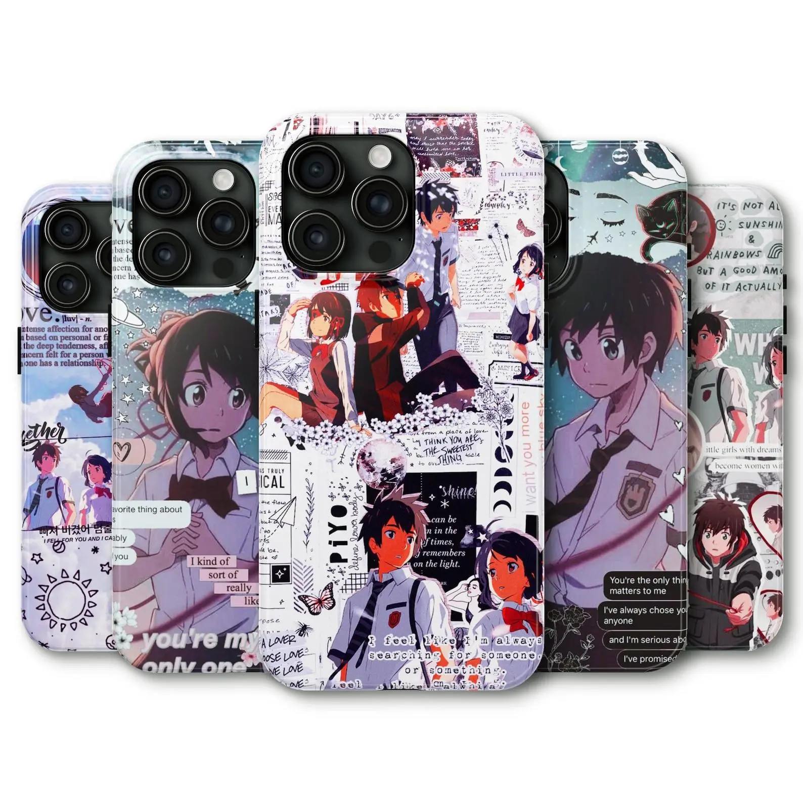 "Your Name." anime phone case, compatible with iPhone 11–17 Pro Max/Plus series and Samsung Galaxy S23–S25 series.