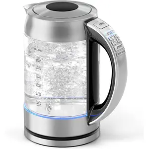 1.7L Glass Electric Kettle for Coffee & , Hot Water Boiler with 6 Preset Temperatures, Keep Warm and Memory Function, Auto Shut-off & Dry Boil Protection, , Rapid Boil, 1500W,