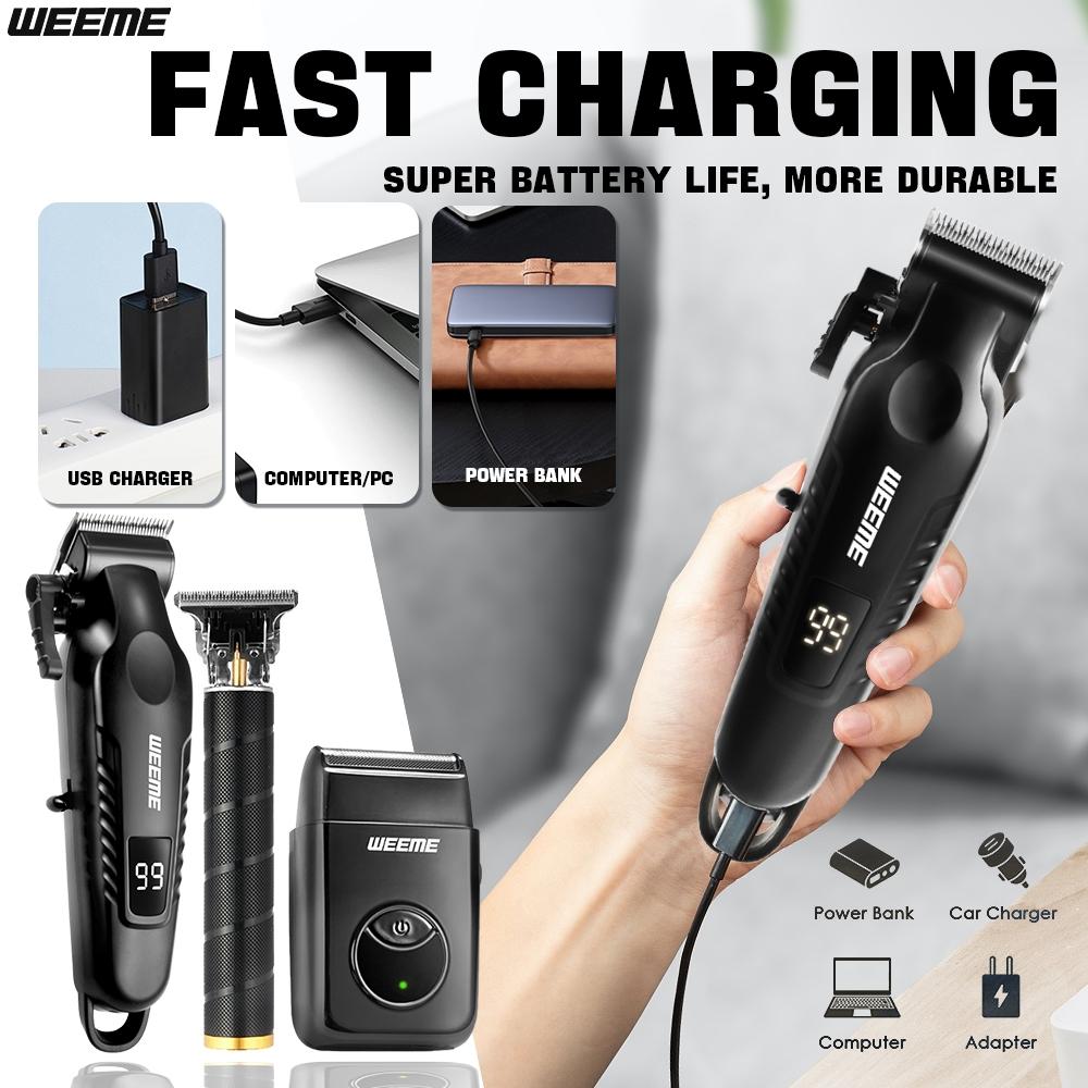 Professional Men's Electric Shaver with Built-In Rechargeable Battery, T-Head Trimmer, Clipper and USB Charging, Grooming Gift for Him