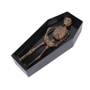 Halloween Decoration Electric Dancing with Scary Party Prop for Scary Festival Events,Skeleton Casket Cardboard Cutout Standup