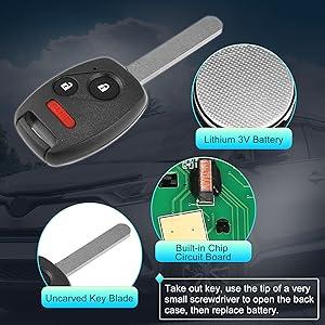 313.8MHz MLBHLIK-1T Replacement Smart Proimity Keyless Entry Remote Key Fob for Honda CR-V CR-Z Fit Insight Accord Crosstour 3 Buttons with Door Key 46 Chip