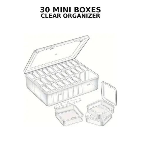 Clear Jewelry Storage Box, 1 Count Large Durable Storage Box with 30pcs Small Boxes, Home Organizer for Jewelry & Small Items
