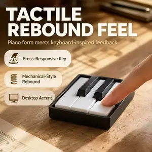 3D Printed Mini Piano Mechanical Key Capsule, Crisp Touch Pocket Keyboard Clicker, Desk Decor, Stress Relief Gift for Music Lovers