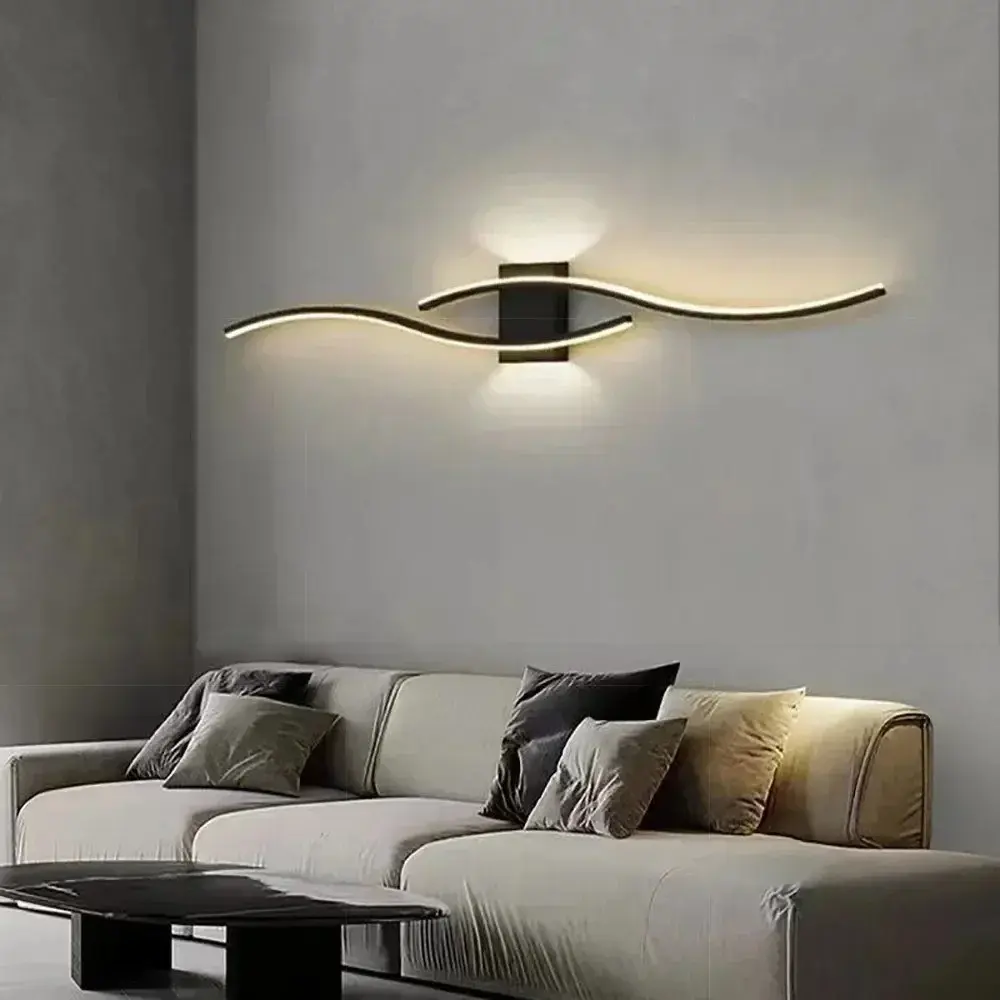 Modern LED Wall Light with Spotlights, Wired Version, 60cm Short Size, Ideal for Hallways, Stairs, Bedside, Compact Indoor Lighting