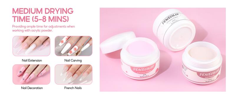 Acrylic Nail Kit with Drill and U V Light, Professional Nail Kit Acrylic Set for beginners with Everything 3PC Powder 24PC Glitter Fake Tips Decoration Nails Set DIY Home Salon