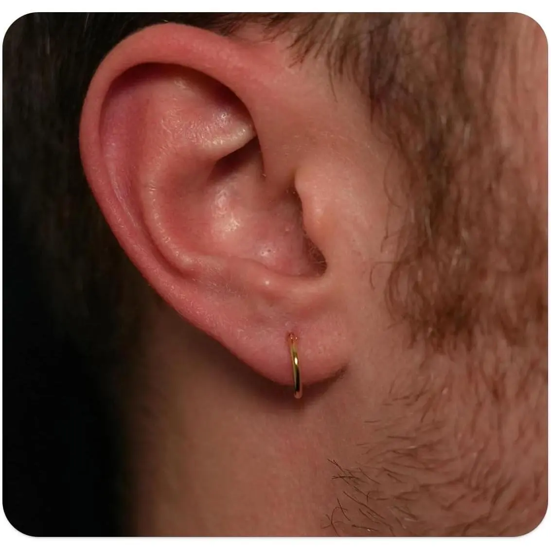 G23 Titanium Hoop Earrings for Women & Men-8mm 10mm 12mm Small   Black Huggie Hoops,Cartilage & Helix Sleeper Earrings for