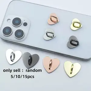 Heart-Shaped Phone Ring Stand, Cute Phone Holder Hook, Self-Adhesive Smartphone Grip, Sticky Metal Ring Stand, DIY Accessories for Phone Cases & Tablets