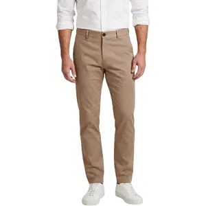 Plaid&Plain Men’s Slim Fit Khaki Pants Men’s Tapered Chino Pants