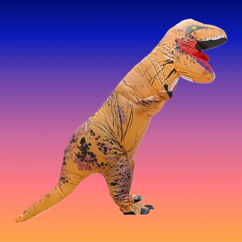 Inflatable T-Rex Costume for Adults & Kids, Realistic Nylon Blow Up Dinosaur Suit with Zipper & Claws for Halloween, Carnivals & Cosplay Parties, Party, Cosplay Party