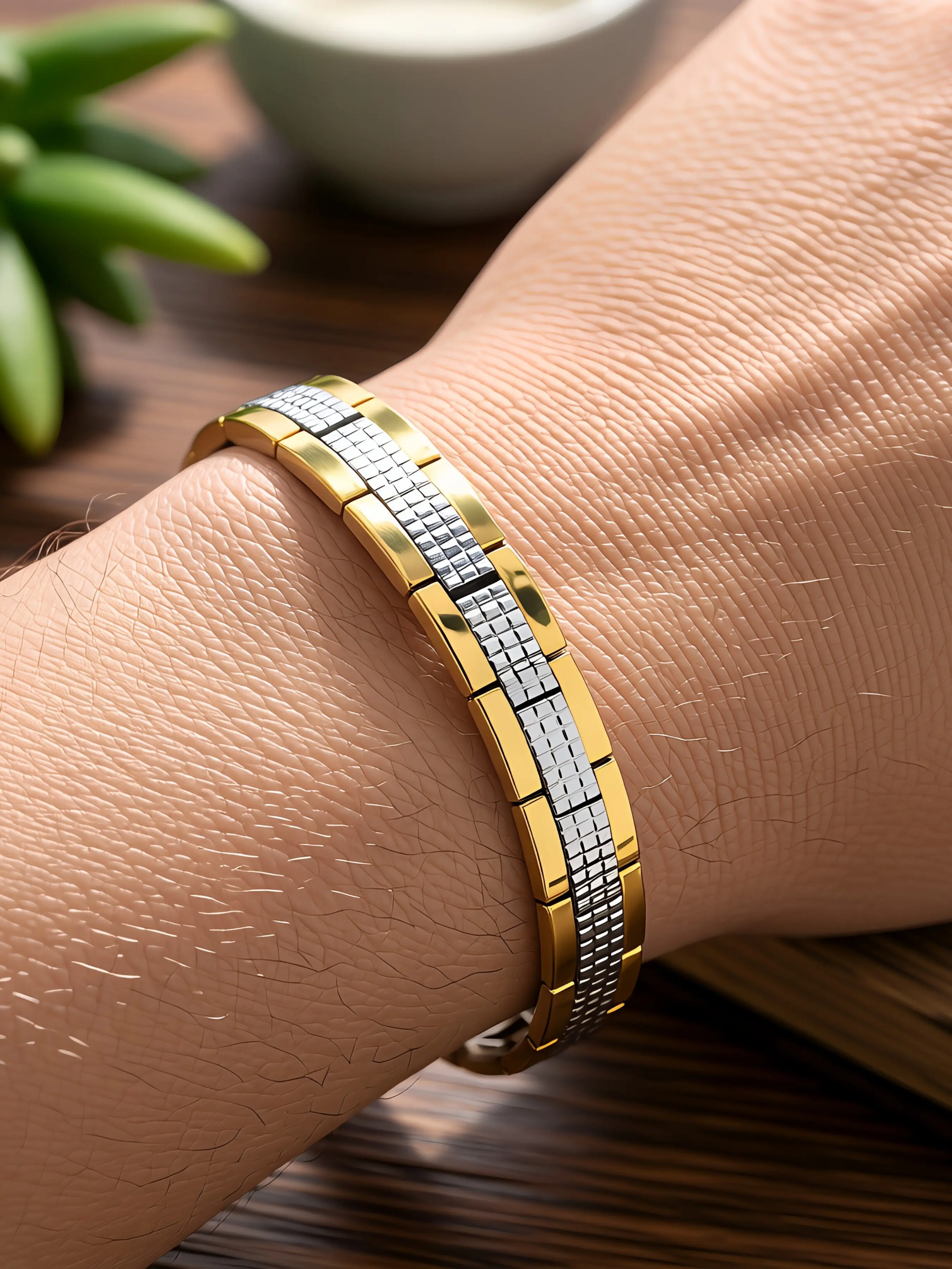 Classic Style Men's Magnetic Steel Bracelet Jewelry, Unique Gift Idea, Trendy Accessory for Him, Perfect Present for Special Occasions