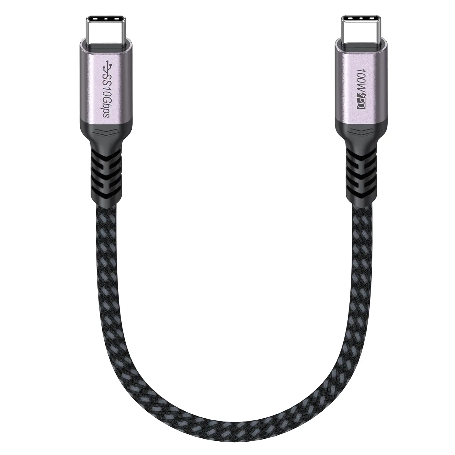 USB C to USB C Data  1ft Short, 10Gbps High Speed Data Transfer 4K@60Hz Video Display 100W   USB3.2 Gen2 Type C Cord for iPhone17 Galaxy26 Macbook External SSD Portable
