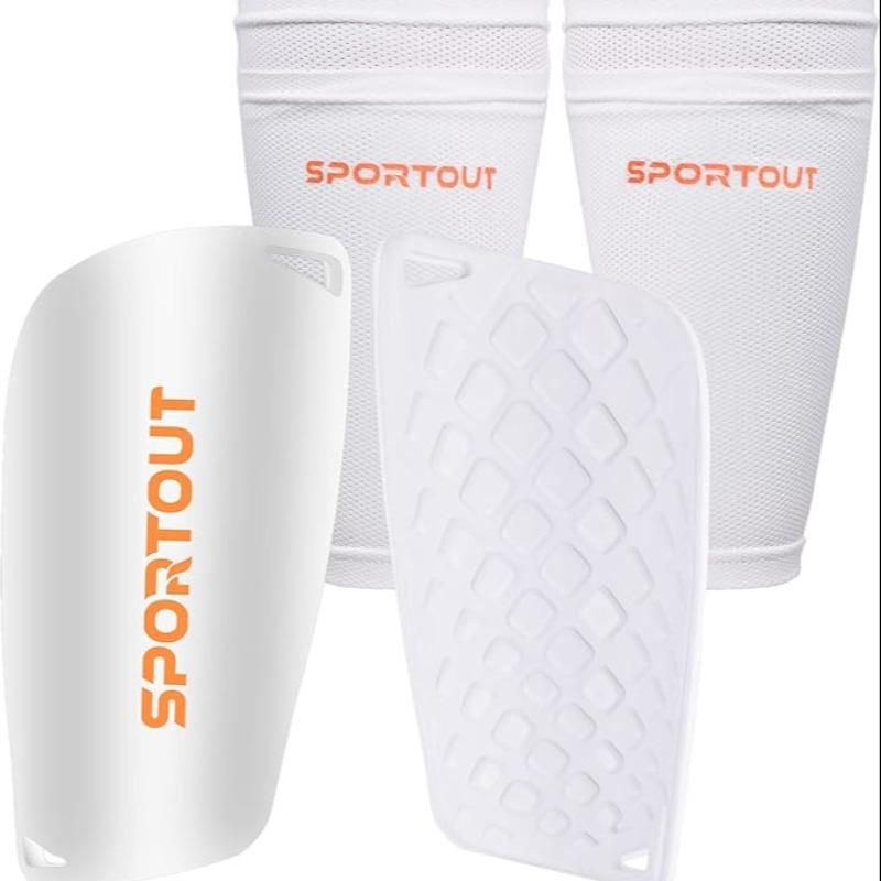Sportout Shin Guards, 1 Set Breathable Sleeves and Hard Shell, Sports & Outdoor Accessories