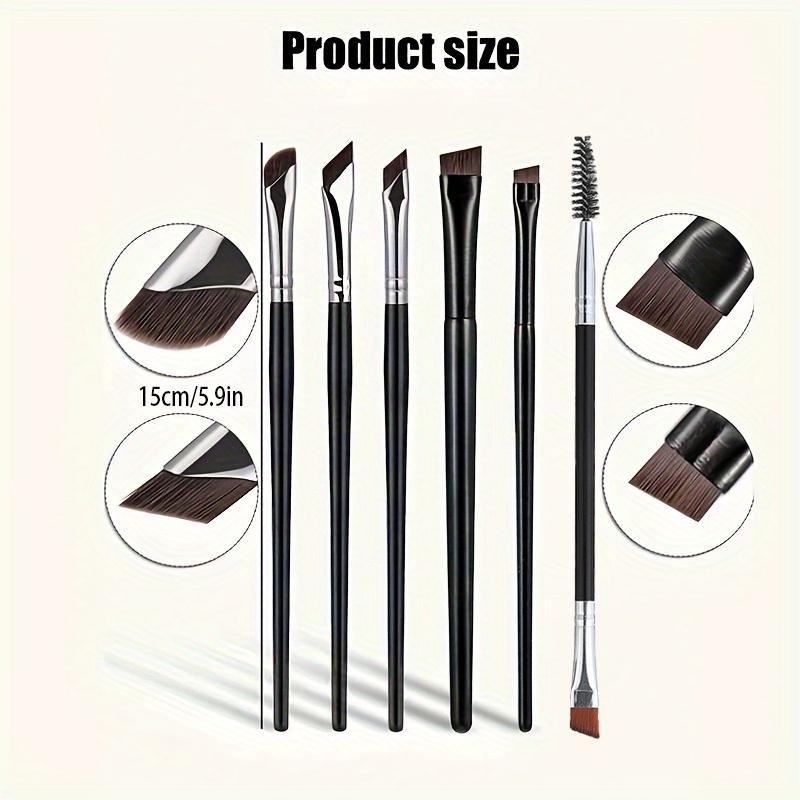Professional Eyeliner & Eyebrow Angled Brush Set, 6 Counts/set Multifunctional Makeup Brush with Soft Bristles, Makeup Tool for Women, Eyeshadow Brushes
