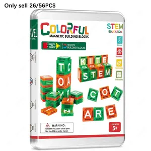 Magnetic Alphabet Blocks, Random Colors, Kids English Word Building Toy, Portable Educational Tool, Perfect for Back-To-School, Birthday Gift