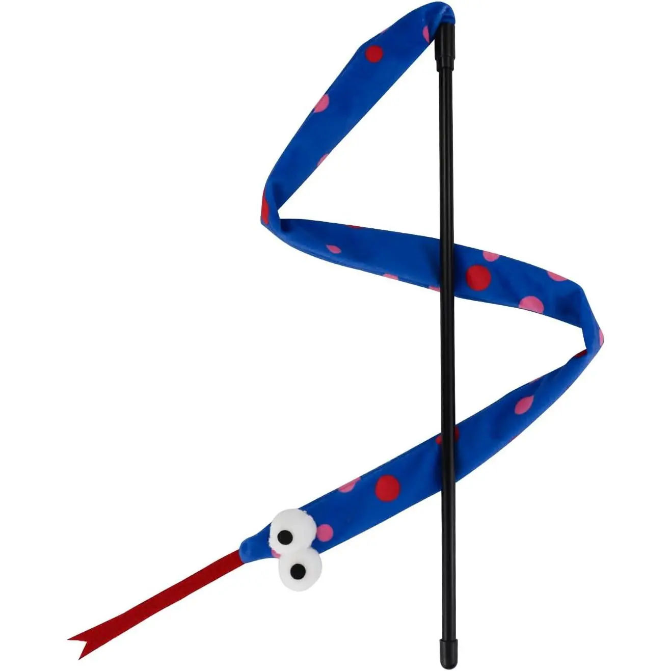 Wand , 44 Inches Plush Cats Snake Toys with Long Sound Paper Lightweight Handheld Interactive  Toys for Indoor Cats and Kitten (Blue)