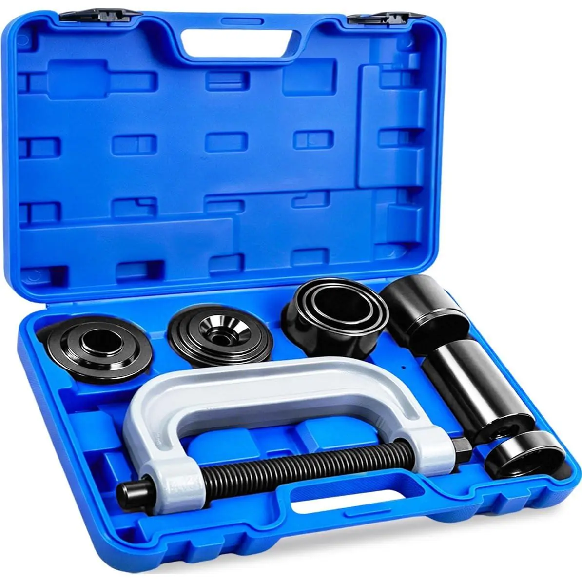 10PC Heavy Duty Ball Joint Press & Removal Kit Set, C-Frame Tool with Universal Adapters, U Joint Removal Tool for 2WD 4WD Cars Trucks Automotive Repair