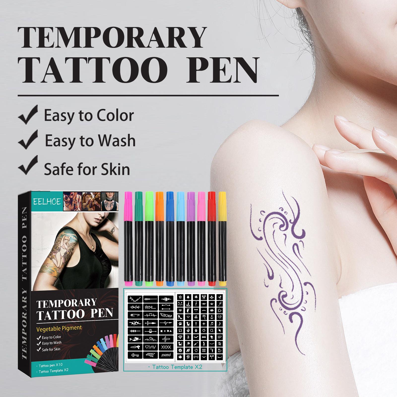 EELHOE Temporary Tattoo Pen, Face Arm Body Multi-Color Painting DIY Makeup Graffiti Decoration Tattoo Pen