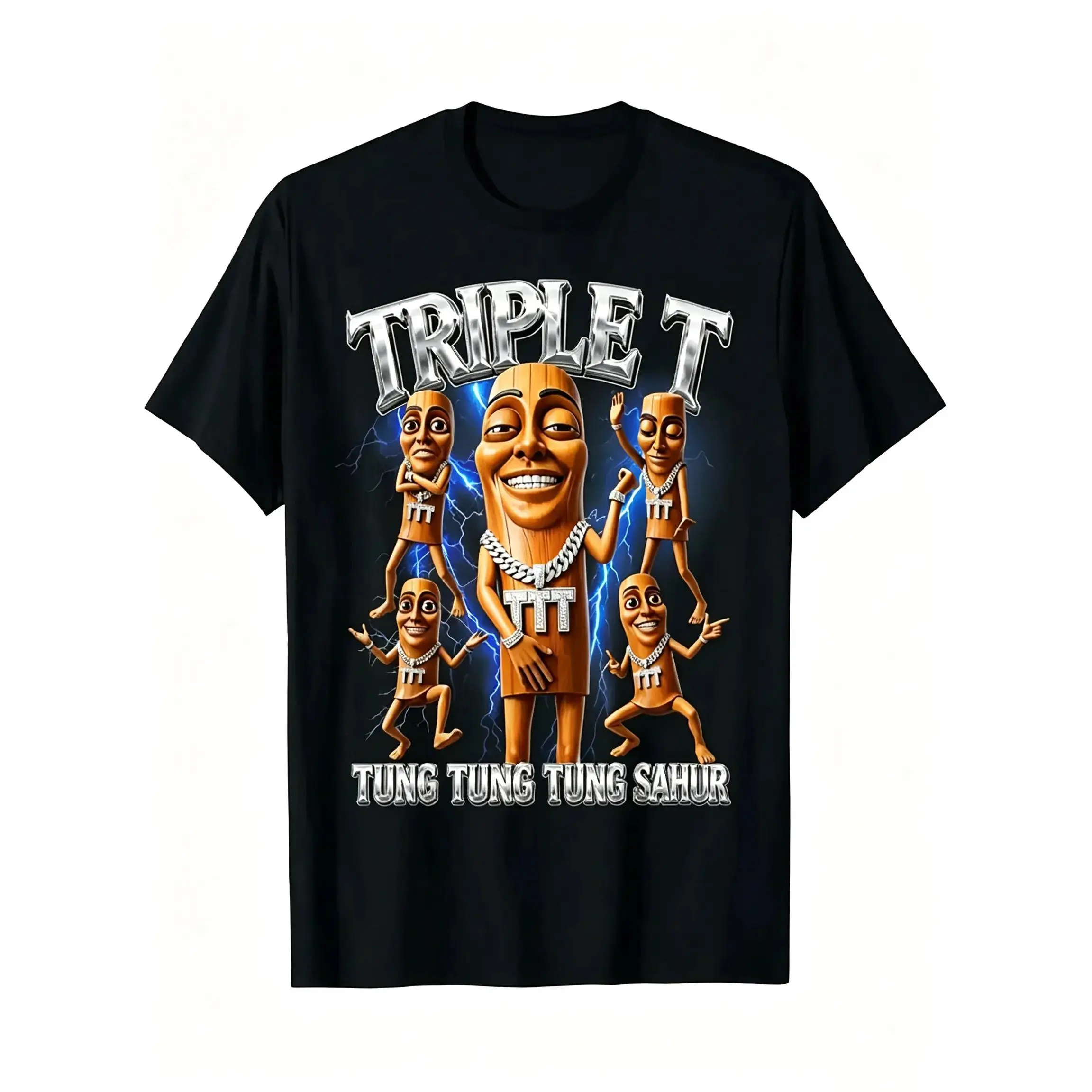 Tung Tung Tung Sahur Brainrot Meme Shirts Triple T T-Shirt Funny Graphic Tees