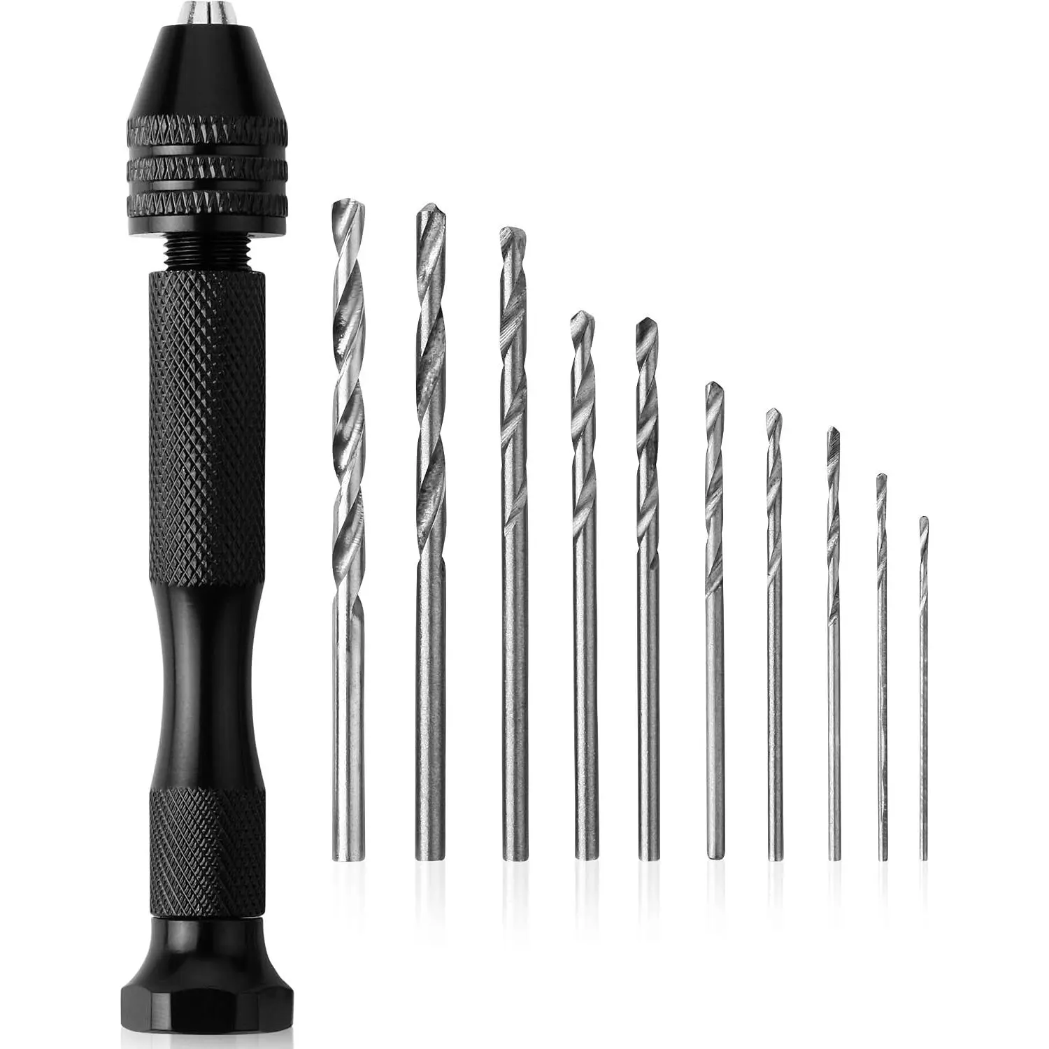 - Hand Drill with 10 Drill Bits (0.6-3.0mm),  Drill