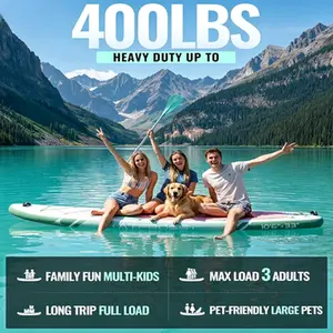 Inflatable stand-up paddle board, 10'6''x33'' extra-wide paddle board, load capacity 400 lbs, equipped with a kayak seat, non-slip EVA deck, high-quality accessory set, suitable for yoga, fishing, and summer gardens