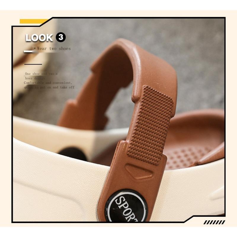 Boys' Hole Shoes Summer New Style Bag-toe Slippers For Children 6-15 Years Old Big Children's Sandals Wearing Outside And Stool-stripping kids  clogs
