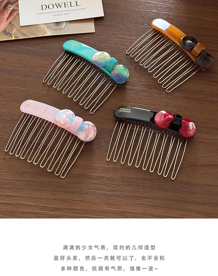 Acetate Bow Comb, Invisible Side Fringe Clip, Reverse Front Hair Pin for Baby Hair Elegant & Versatile