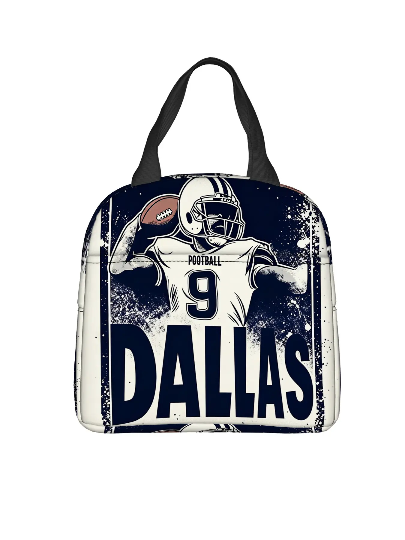 Dallas Football Player Lunch Bag, Student Portable Lunch Box, Adult Insulated Bag, Insulated Lunch Bags, Leak-Proof, Suitable for Office and School Use