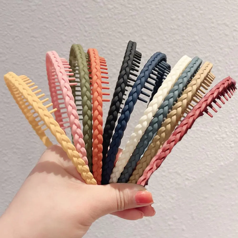 10 Pack Thin Headbands for Women  Bands for Women's Hair Braided Hairband Non slip Plastic Headband with  Twisted Hair Accessories