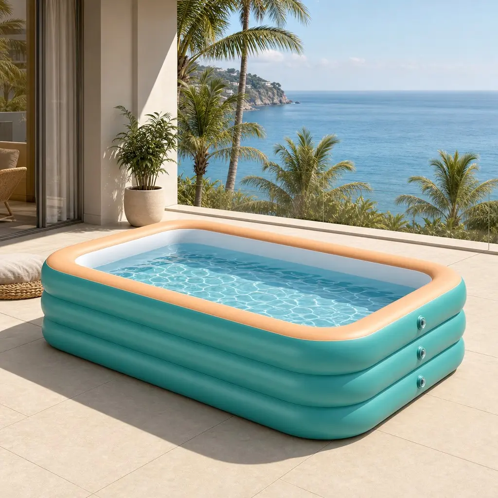 3-Layer Thickened Inflatable Swimming Pool, Large Blow Up Water Pool for Kids, Indoor Outdoor Backyard Summer Water Play, Bathtub Ball Pit