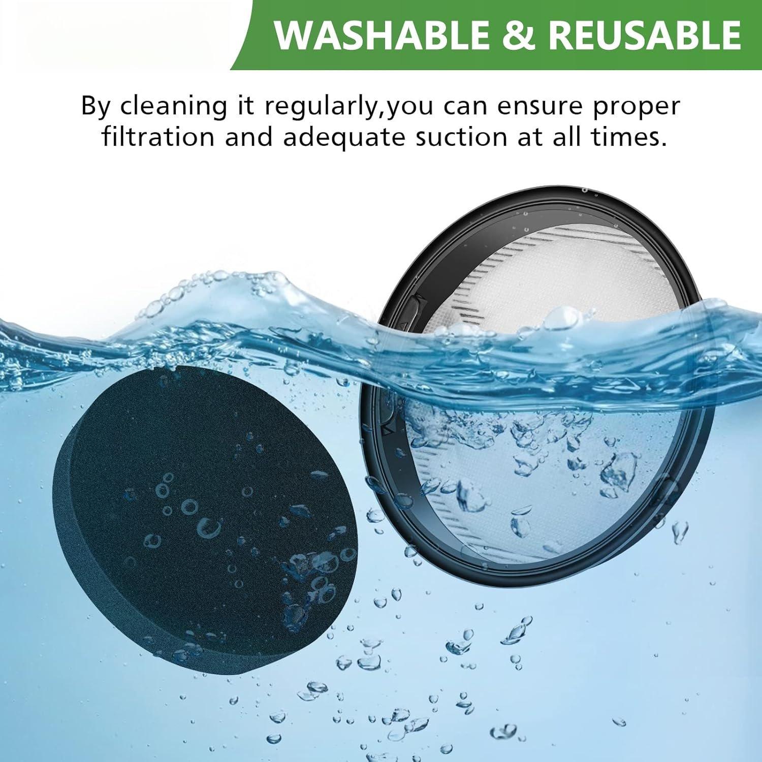 NEN110A Vacuum Filter, Inlet Frame and Sponge Filter Compatible with Eureka Whirlwind Bagless Canister Vacuum Cleaner, Fits NEN110A, NEN110B, NEN110D(4-Pack)