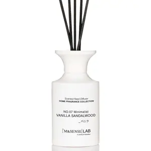 M&SENSE Minimalist Large Reed Diffuser 300ml, Vanilla Sandalwood Scented with Natural Essential Oils, Long Lasting with 7 Sticks, Non-Toxic Home Fragrance for Bedroom, Bathroom Decor