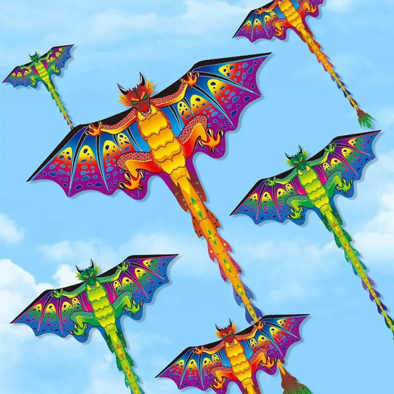 Pterosaur Kite, Large Dinosaur Kite, Easy to Fly in Light Wind, Outdoor Flying Tool, Multicolor Kite for Beach Park Games, Gift for Friends Family