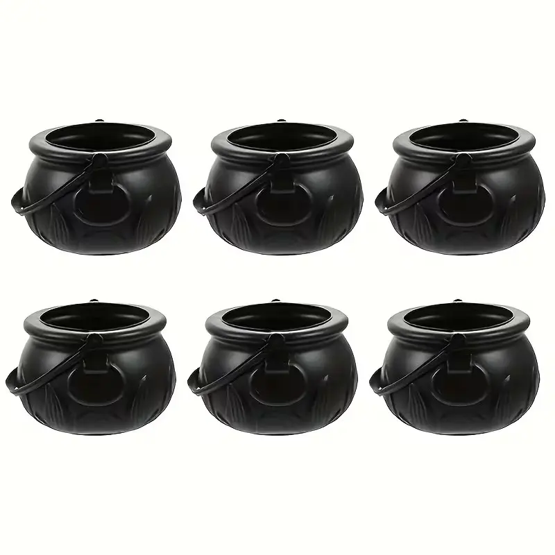 6pcs Mini Cauldron Kettles, Novelty Kettles, Halloween Cauldrons Holder, W Witches Cauldron, Cauldron Pot Party Favors
