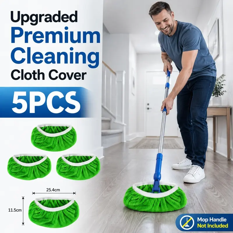 Microfiber Mop Slippers for Hardwood Tile and Laminate Floors, Reusable Washable Shoe Cover Mop for Dust Dirt Pet Hair Removal, Comfortable Elastic Floor Cleaning Slippers, Trendy Home Cleaning Gadget, Holiday Surprise Gift for Mom Wife Girlfriend Dog Cat