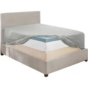 & Harbor Deep King Fitted Sheet – Fits 18 to 24 Inch Mattress – Soft 1800 Microfiber, Wrinkle-Free & Breathable – Hotel Luxury Fitted Sheet Only, Light Grey