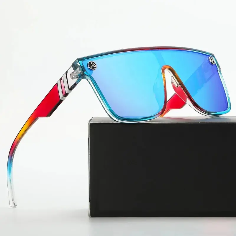 Polycarbonate Sports Sunglasses with Goggle Frame, Unisex UV400 Eyewear for Cycling, Hiking, and Outdoor Sports