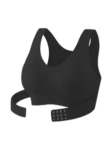 Women's Wireless Sports Bra, 2-In-1 Posture Corrector, Back Cross Straps + Front Buckle, Comfortable Breathable for Daily Casual Wear