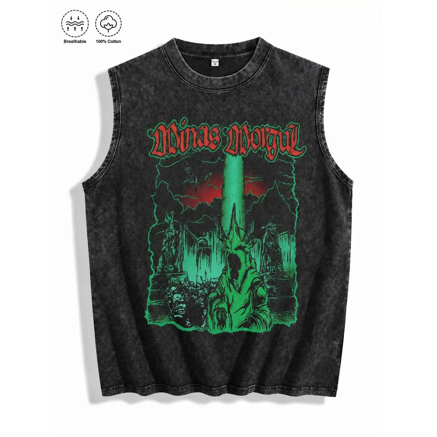 Vintage Acid Wash Dark Fantasy Knight Graphic Tee A Comfortable Summer Gift Gothcore Streetwear Y2K Clothing Men Sleeveless Tank Top shirts casual style cotton t-shirt